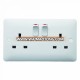 Hailar wall switch white 13A 2 gang switched socket single pole UK socket